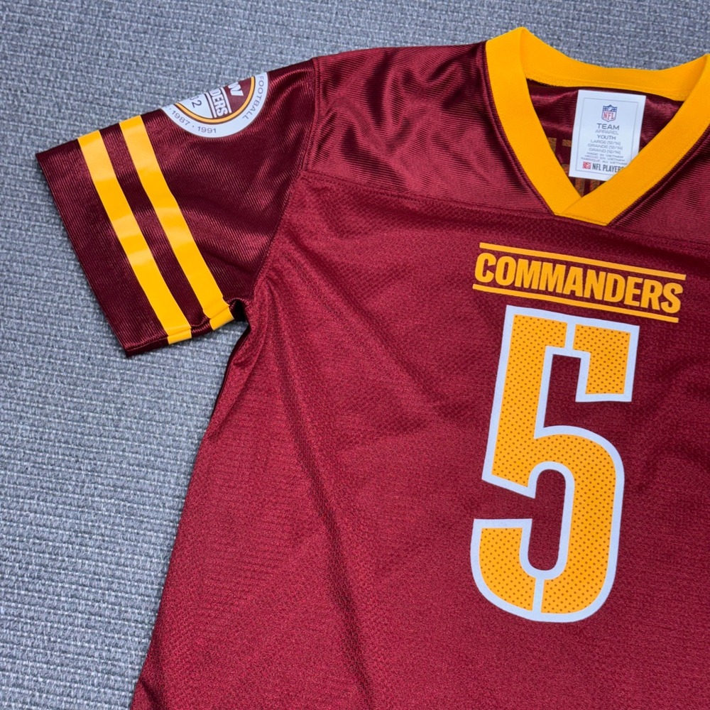 NFL Team Apparel Washington Commanders Jayden Daniels 5 Youth Jersey L 12/14 NEW - Picture 3 of 9